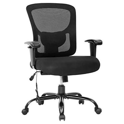 Big and Tall Office Chair 400lbs Cheap Desk Chair Mesh Computer Chair with Lumbar Support Wide Seat Adjust Arms Rolling…