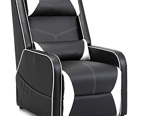 Gaming Recliner Gamer Chair for Adults – Faux Leather Sofa with Footrest Comfortable Movie Theater Chairs Ergonomic Single Couch for…