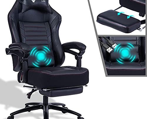 FANTASYLAB Racing Gaming Chair with Footrest Massage Computer Game Chair 400lb Reclining Gaming Chair Ergonomic Desk Chair Racing Recliner Chairs…