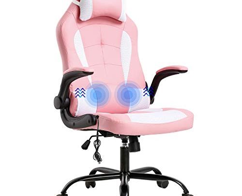 Gaming Chair Office Chair Desk Chair Racing Executive PU Leather Ergonomic Massage Computer Chair with Lumbar Support Headrest Armrest Task…