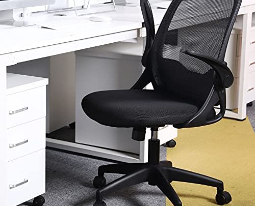 Office Chair, KERDOM Ergonomic Desk Chair, Breathable Mesh Computer Chair, Comfy Swivel Task Chair with Flip-up Armrests and Adjustable Height…