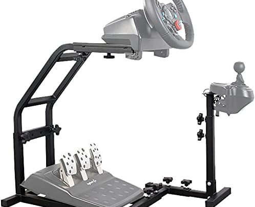 Hottoby Racing Wheel Stand with Pro Shifter Mount for Logitech G29/G27/G25/G923 Adjustable Height Gaming Wheel Stand fits PC/Xbox/PS4 Driving Simulator…