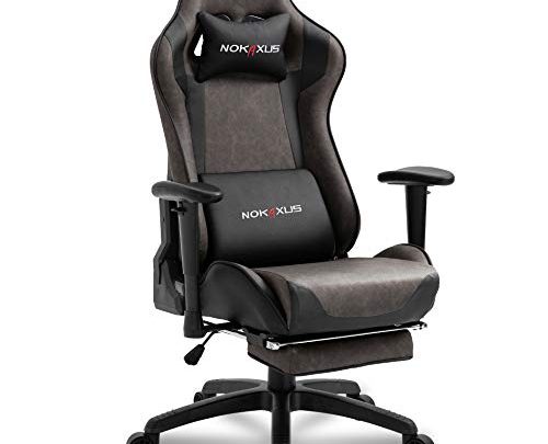 Nokaxus Office Chair Computer Gaming Chair with Massage Lumbar Support and Retractible Footrest PU Leather 90-180 Degree Adjustment of Backrest…