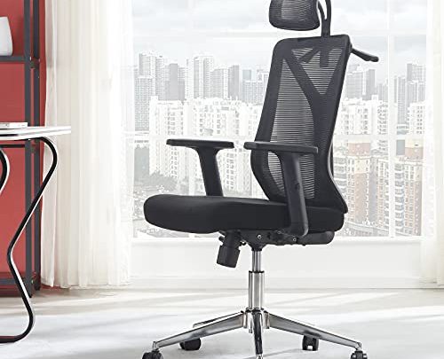 Molblly Home Office Chair Ergonomic Desk Chair Computer Gaming Chairs High-Back Executive Mesh Chair Adjustable Arm Rests & Seat Height…