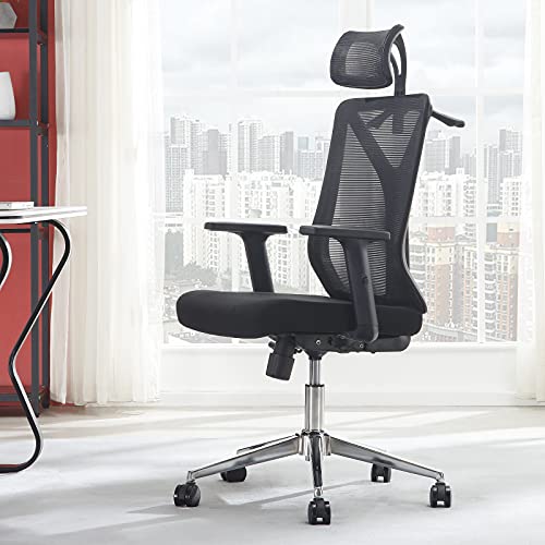 Molblly Home Office Chair Ergonomic Desk Chair Computer Gaming Chairs High-Back Executive Mesh Chair Adjustable Arm Rests & Seat Height…