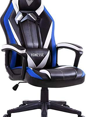 Gaming Chair with Massage, High Back Desk Chair for Gaming, Modern Home Office Chair, Height Adjustable Gamer Chair for Teens,…