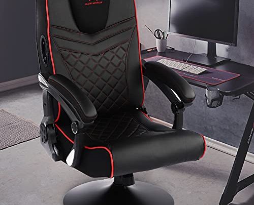 Blue Whale Floor Video Game Chair with 2.1 Wireless Bluetooth Audio, Rocking and Reclining Swivel Chair for Adult and Kid…