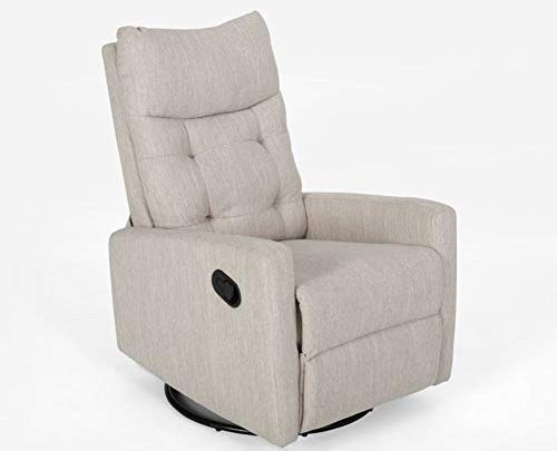Christopher Knight Home 308985 Ishtar Glider Swivel Push Back Nursery Recliner, Beige, Black