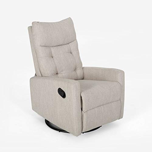Christopher Knight Home 308985 Ishtar Glider Swivel Push Back Nursery Recliner, Beige, Black