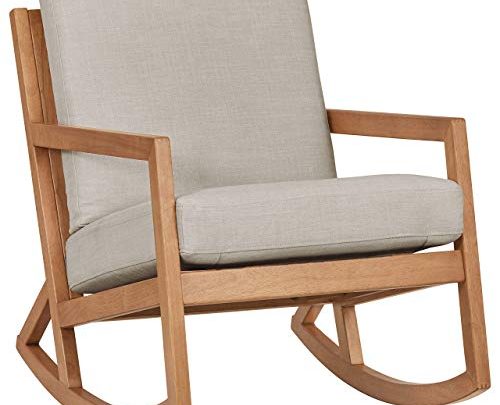 Amazon Brand – Stone & Beam Modern Hardwood Rocking Chair, 24.5″W, Light Gray
