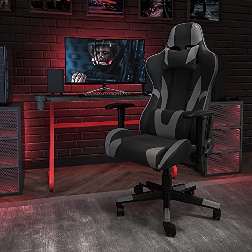 Flash Furniture CH-187230-1-GY-GG-X20 Gaming Chair Racing Office Ergonomic Computer PC Adjustable, Gray LeatherSoft, X20
