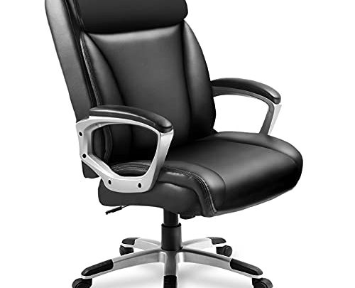 ComHoma Office Computer Desk Chair Executive High Back Chair Comfortable Ergonomic Managerial Chair Adjustable PU Leather Home Office Desk Chair…