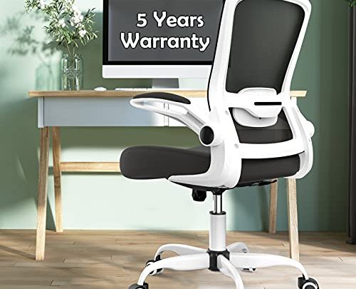 Mimoglad Office Chair, Desk Chair with Flip-up Armrest, Ergonomic Task Chair, 360° Rotation Seat Computer Chair Back Support Adjustable Height…