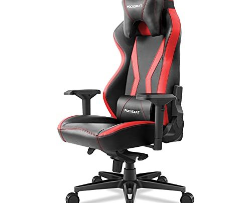 Focuseat Gaming Chair Ergonomic Office Chair with Headrest and Lumbar Support, 4D Soft Arm Rest, PU Leather, Adjustable Height Swivel…