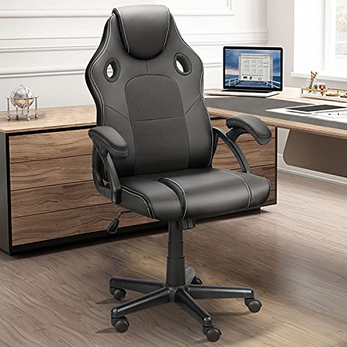 Ninecer Gaming Chair Computer Chair, Racing Style Cheap Office Chair, Comfortable Desk Chair for Teens PU Material Height Adjustable Silent…