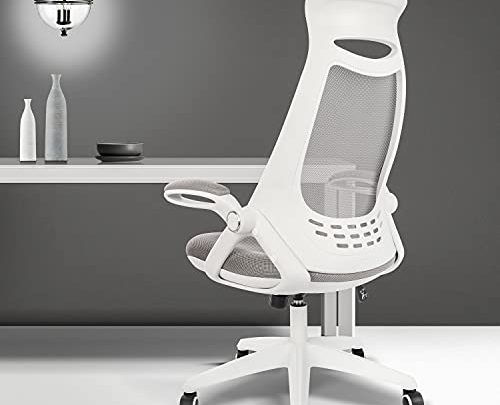 Big and Tall Ergonomic Office Desk Chair, High-Back Mesh Computer Chair with Flip Up Arms, Headrest and Lumbar Support, Height…