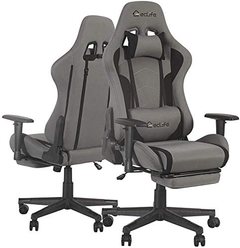 Gaming Chair Racing Computer Office Desk Chair High-Back Recliner Ergonomic Adults with Retractable Footrest Executive Modern Massage Lumber Support Upgraded…