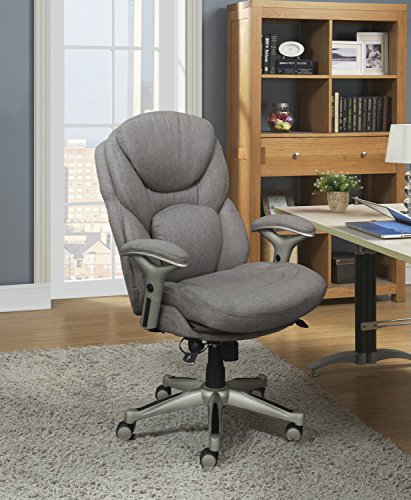 Serta Works Executive Office Chair with Back in Motion Technology, Seamless Light Gray Fabric