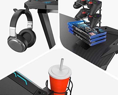 EUREKA ERGONOMIC Metal Gaming Accessories Bundle: Cup Holder, Headset Hook & Controller Game Rack (S, Black)