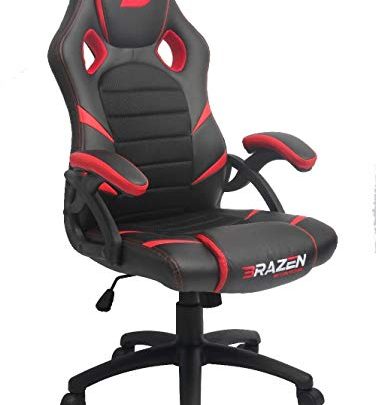 BraZen Puma Red PC Gaming Chair & Office Max Weight of 150 kg-Made from Faux Leather & Steel Frame-360 Degree…