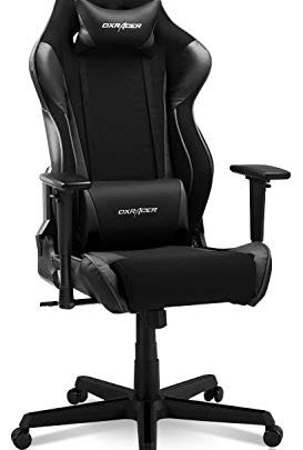 DXRacer OH/RAA106 Racing Series Adjustable Ergonomic Computer Gaming Home Office Leather Desk Chair with Lumbar Support, Swivel Base, Wheels, and…