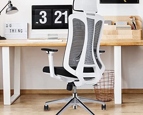 Logicfox Ergonomic Office Chair, Comfortable Office Chair with Adjustable 3D armrests, Breathable Mesh Design High Back Desk Chair with Lumbar…