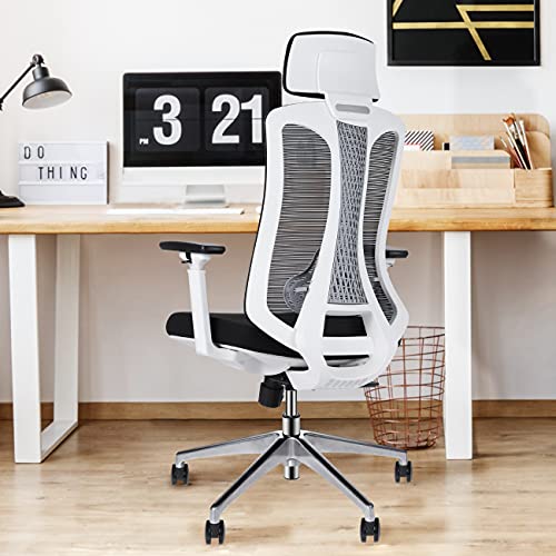 Logicfox Ergonomic Office Chair, Comfortable Office Chair with Adjustable 3D armrests, Breathable Mesh Design High Back Desk Chair with Lumbar…