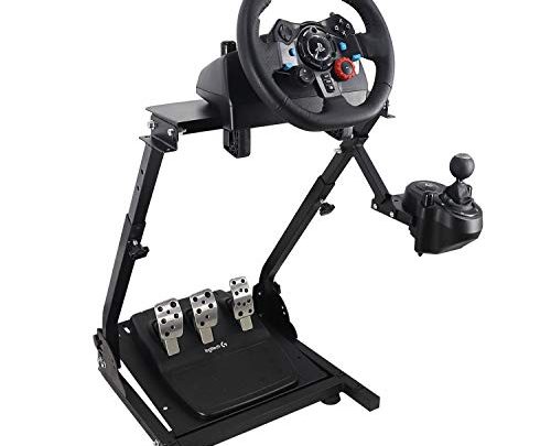 Racing Wheel Stand, Height Adjustable & Foldable Steering Wheal Stand Compatible with Logitech G25,G27,G29,G920 Gaming Cockpit
