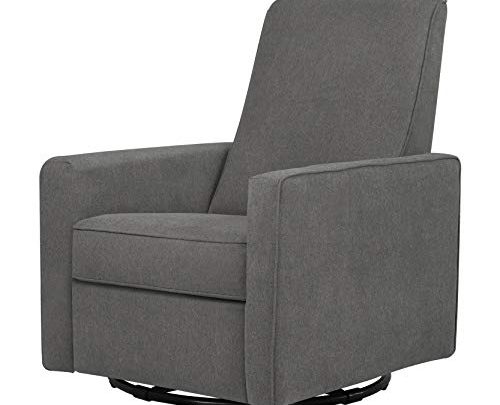 DaVinci Piper Upholstered Recliner and Swivel Glider in Dark Grey, Greenguard Gold & CertiPUR-US Certified