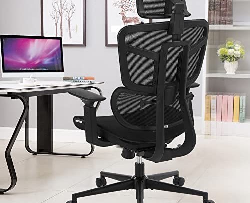 SAMOFU Ergonomic Office Chair, Backrest Height Adjustable Desk Chair,Big and Large Mesh Chair with Adjustable Lumbar Support/Armrest, High Back Computer…