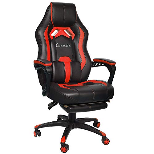 Gaming Chair Racing Style Office Chair Video Game Chair,High Back PU Leather PC Racing Computer Desk Office Swivel Recliner with…