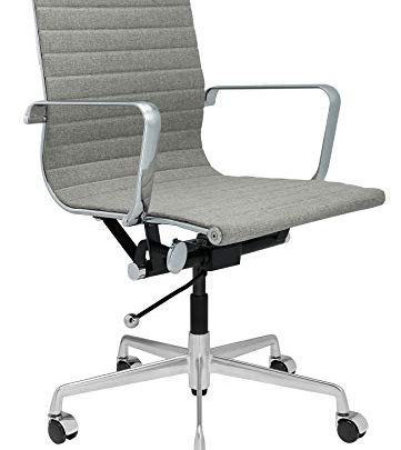 SOHO Ribbed Management Office Chair (Grey Fabric)