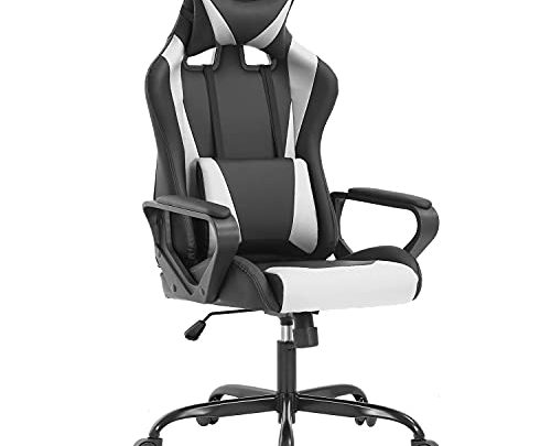 Ergonomic Office Chair PC Gaming Chair Cheap Desk Chair PU Leather Racing Chair Executive Computer Chair Swivel Rolling Lumbar Support…