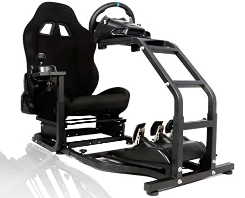 Marada Racing Cockpit Frame Heifht Adjustable with Red Seat Tilt-Adjustable for G29 G920 T300RS T150 PS4 Xbox Wheel,Pedals NOT Included