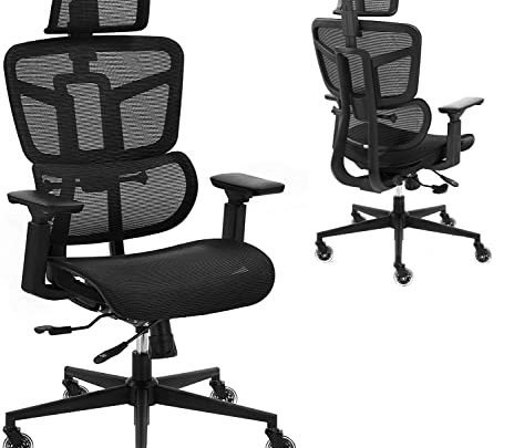 Office Chair – Ergonomic Desk Chair 4D Adjustable Computer Chair High Back Mesh Executive Chair with Lumbar Support & Headrest,…