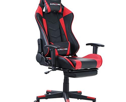 ALPHA HOME Gaming Chair Ergonomic Office Chair Racing Chair with Footrest Swivel Video Game Chair Computer Game Chair with Waist…