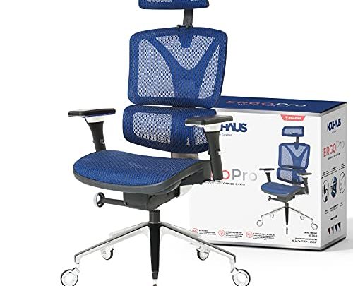 Nouhaus ErgoPRO Ergonomic Office Chair with Back Support, Computer Chair and Dorm Chair for Study. Rolling Chair with Nouhaus PROWheels,…