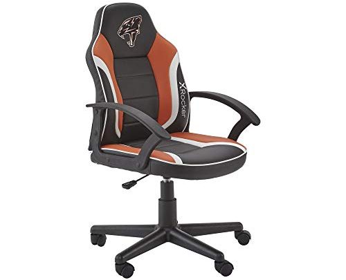 X-Rocker Athena Junior Esports Wheeled PC Gaming Chair, Adjustable with Supportive Armrests – Orange