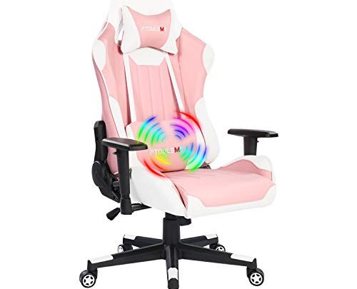 Ptoulemy Massage Gaming Chair Big and Tall Video Game Chair Heavy Duty 360 Swivel Ergonomic Computer Gamer Chair Racing Style…