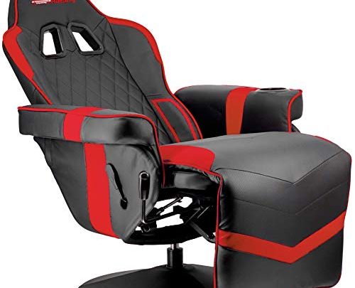 Turismo Racing Stanza Gaming Recliner – Ultimate Reclining Chair for Playstation 5 and Xbox Gaming – Red