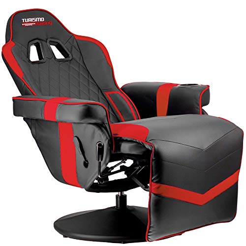 Turismo Racing Stanza Gaming Recliner – Ultimate Reclining Chair for Playstation 5 and Xbox Gaming – Red