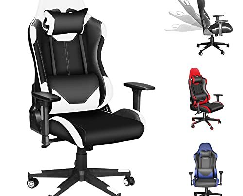 Ninecer Ergonomic High Back Gaming Chair 400lbs, Office Chair Computer Chair with Headrest Lumbar Support, Reclining Racing Chair, Video Gaming…