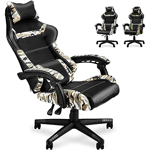 Huracan PC Game Chair Camo Camouflage Computer Gaming Chair Office Video Game Chairs with High Back Ergonomic Armrest Comfortable PU…