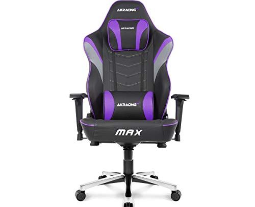 AKRacing Masters Series Max Gaming Chair with Wide Flat Seat, 400 Lbs Weight Limit, Rocker and Seat Height Adjustment Mechanisms…