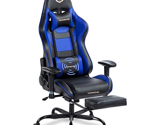 BOSMILLER Gaming Chair with Footrest and Massage,Ergonomic Rocking Office Chair,Reclining Computer Chair,High Back with Headrest and Lumbar Support Racing Chair…