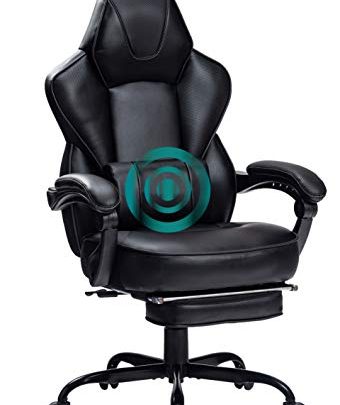HEALGEN Gaming Chair with Footrest Gamer Chair with Massage Lumbar Support PU Leather Computer Chair Ergonomic Chair Video Game Chairs…