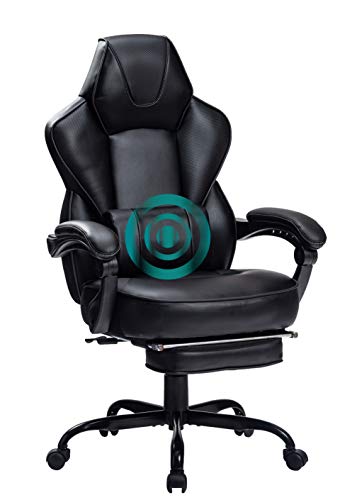 HEALGEN Gaming Chair with Footrest Gamer Chair with Massage Lumbar Support PU Leather Computer Chair Ergonomic Chair Video Game Chairs…