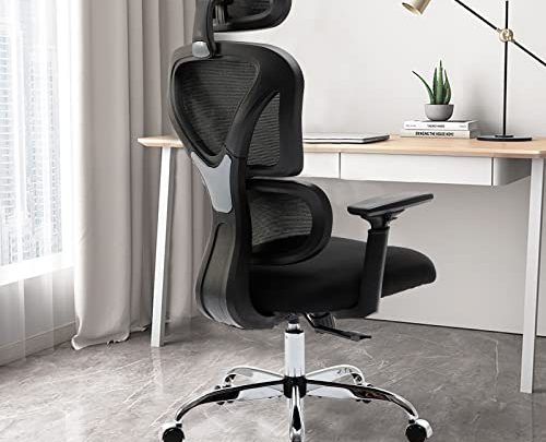 Ergonomic Office Chair, KERDOM Home Desk Chair, Comfy Breathable Mesh Task Chair, High Back Thick Cushion Computer Chair with Headrest…