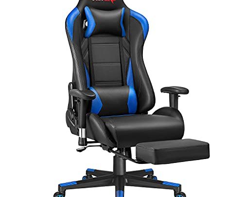 VICTONE Gaming Chair Office Computer Chair Video Racing Leather Chair Adjustable High Back Desk Chair with Footrest and Lumbar Support…