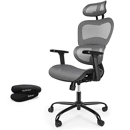 ErgoRo Ergonomic Office Chair-Rolling Desk Chair with 3D Adjustable Armrest & Memory Foam Armrest Pads, Lumbar Support, Boss Chair Executive…